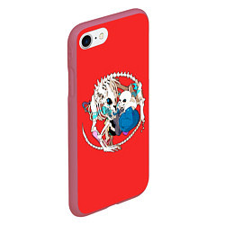 Чехол iPhone 7/8 матовый Снас и дракон, цвет: 3D-малиновый — фото 2