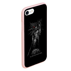Чехол iPhone 7/8 матовый Серебряный для монстров, цвет: 3D-светло-розовый — фото 2