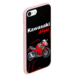 Чехол iPhone 7/8 матовый KAWASAKI NINJA КАВАСАКИ, цвет: 3D-светло-розовый — фото 2