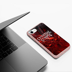 Чехол iPhone 7/8 матовый Blood Cannibal Corpse Труп Каннибала Z, цвет: 3D-светло-розовый — фото 2