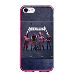 Чехол iPhone 7/8 матовый METALLICA ГРУППА МЕТАЛЛИКА Z, цвет: 3D-малиновый