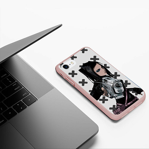 Чехол iPhone 7/8 матовый Риэл Мэйер из Эрго Прокси / 3D-Светло-розовый – фото 3
