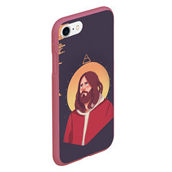 Чехол iPhone 7/8 матовый Jared Leto 30 SECONDS TO MARS Z, цвет: 3D-малиновый — фото 2