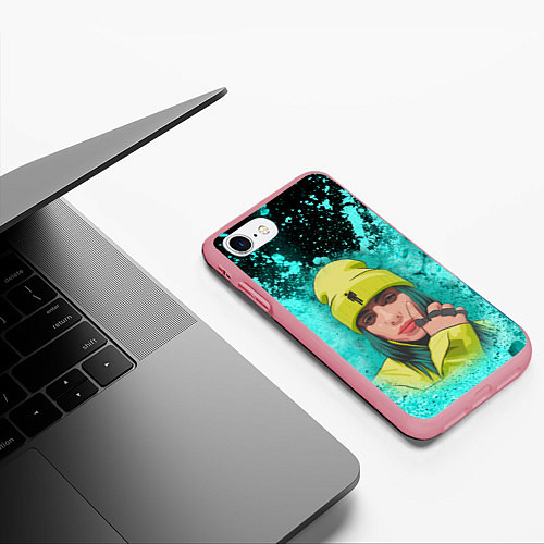 Чехол iPhone 7/8 матовый BILLIE EILISH БИЛЛИ АЙЛИШ Z / 3D-Баблгам – фото 3