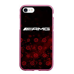 Чехол iPhone 7/8 матовый Mercedes AMG - Particles Pattern