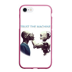 Чехол iPhone 7/8 матовый Доверься Машине, цвет: 3D-малиновый