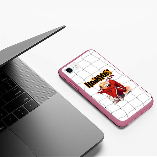 Чехол iPhone 7/8 матовый Кенма Козуме / 3D-Малиновый – фото 3