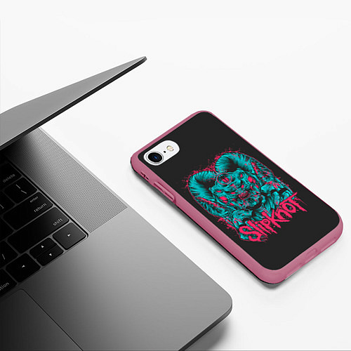 Чехол iPhone 7/8 матовый Slipknot Monster / 3D-Малиновый – фото 3