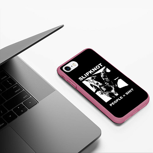 Чехол iPhone 7/8 матовый People shit / 3D-Малиновый – фото 3