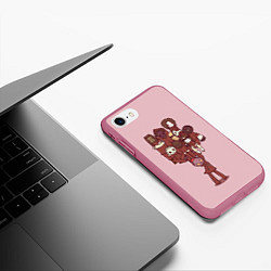 Чехол iPhone 7/8 матовый Банда Слипнота, цвет: 3D-малиновый — фото 2