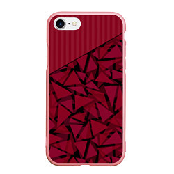 Чехол iPhone 7/8 матовый Красный комбинированный узор