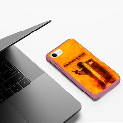 Чехол iPhone 7/8 матовый CS GO FIRE КС ГО Z, цвет: 3D-малиновый — фото 2