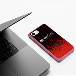 Чехол iPhone 7/8 матовый Ведьмак: Охотник на Монстров - Краска, цвет: 3D-малиновый — фото 2