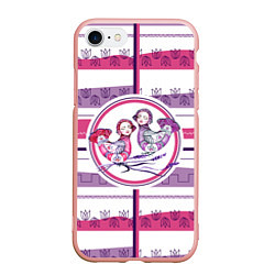Чехол iPhone 7/8 матовый Птички Сирин Близнецы, цвет: 3D-светло-розовый