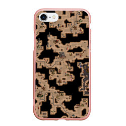 Чехол iPhone 7/8 матовый Heroes III Dungeon Map, цвет: 3D-светло-розовый