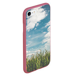 Чехол iPhone 7/8 матовый Небушко и полюшко, цвет: 3D-малиновый — фото 2