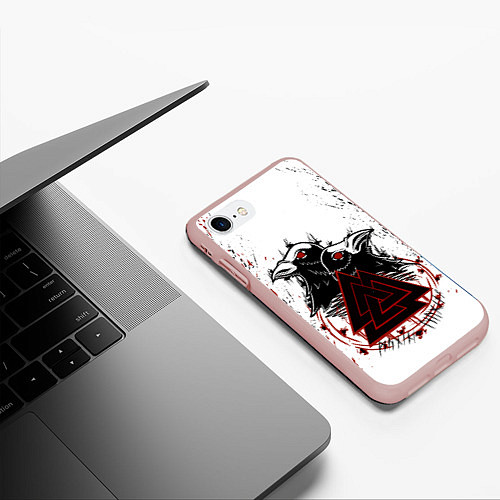 Чехол iPhone 7/8 матовый VALKNUT RUNES Z / 3D-Светло-розовый – фото 3