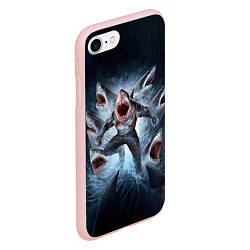 Чехол iPhone 7/8 матовый АКУЛА МОНСТР, цвет: 3D-светло-розовый — фото 2