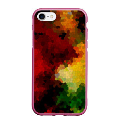 Чехол iPhone 7/8 матовый Абстрактная мазаика витраж, цвет: 3D-малиновый