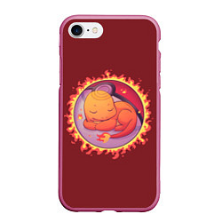 Чехол iPhone 7/8 матовый Чермандер спит, цвет: 3D-малиновый