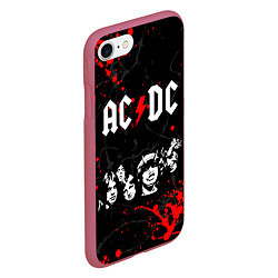 Чехол iPhone 7/8 матовый AC DC HIGHWAY TO HELL, цвет: 3D-малиновый — фото 2