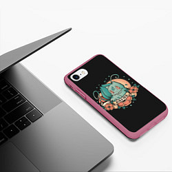 Чехол iPhone 7/8 матовый Тату Бульбазавр, цвет: 3D-малиновый — фото 2