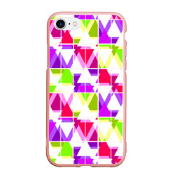 Чехол iPhone 7/8 матовый Абстрактный яркий узор, цвет: 3D-светло-розовый