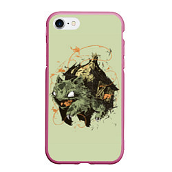 Чехол iPhone 7/8 матовый Horror Bulbasaur, цвет: 3D-малиновый