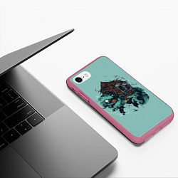 Чехол iPhone 7/8 матовый Домик Сквиртла, цвет: 3D-малиновый — фото 2