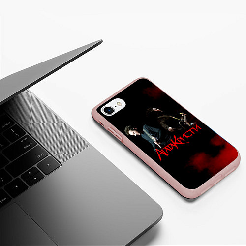Чехол iPhone 7/8 матовый Агата Кристи группа / 3D-Светло-розовый – фото 3