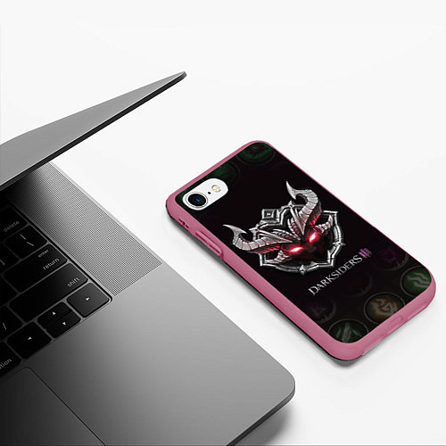 Чехол iPhone 7/8 матовый Руны Darksiders 3 Z / 3D-Малиновый – фото 3