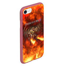 Чехол iPhone 7/8 матовый Darksiders 3 Гнев Войны 3 Z, цвет: 3D-малиновый — фото 2