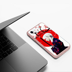 Чехол iPhone 7/8 матовый НАД ВЕТВЯМИ САКУРЫ, цвет: 3D-светло-розовый — фото 2