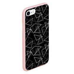 Чехол iPhone 7/8 матовый Черно-белый геометрический, цвет: 3D-светло-розовый — фото 2