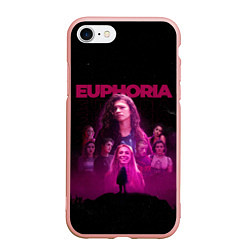 Чехол iPhone 7/8 матовый Euphoria team, цвет: 3D-светло-розовый