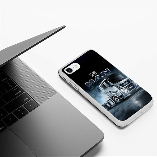 Чехол iPhone 7/8 матовый Man фура / 3D-Белый – фото 3