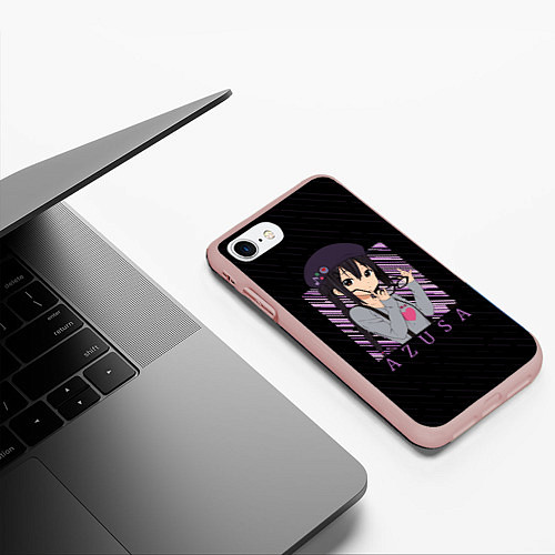 Чехол iPhone 7/8 матовый Адзуса Накано K-on / 3D-Светло-розовый – фото 3