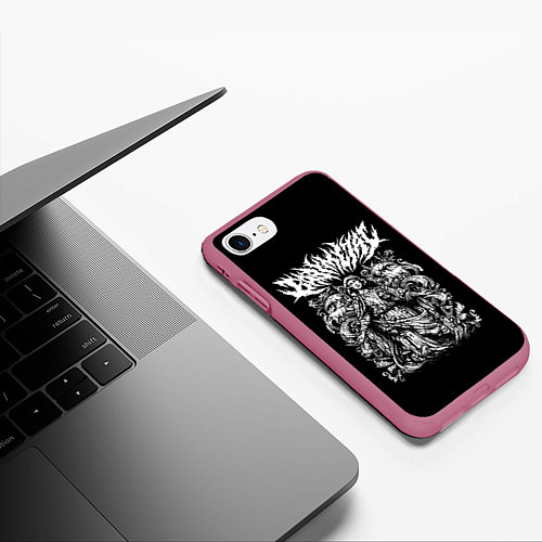 Чехол iPhone 7/8 матовый BabyMetal Art / 3D-Малиновый – фото 3