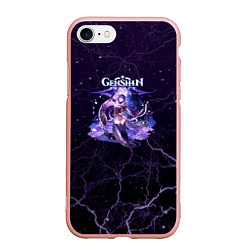Чехол iPhone 7/8 матовый Genshin Impact - Raiden Shogun, цвет: 3D-светло-розовый