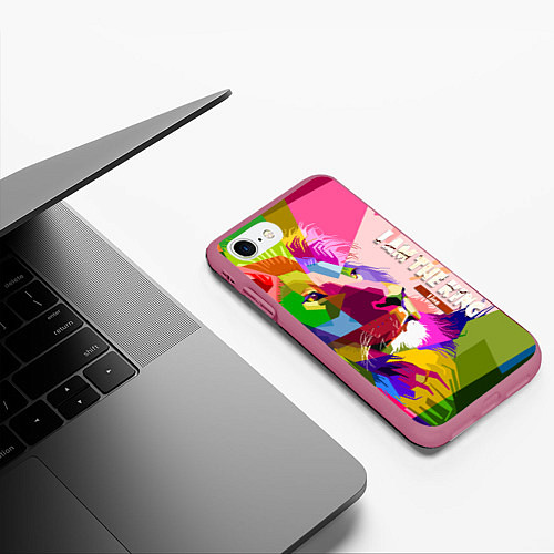 Чехол iPhone 7/8 матовый I am the lion king / 3D-Малиновый – фото 3