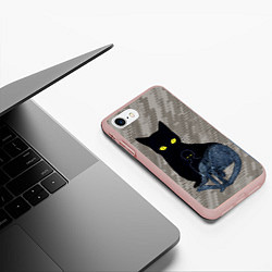 Чехол iPhone 7/8 матовый Cat psycho 100 Моб Психо 100 Z, цвет: 3D-светло-розовый — фото 2