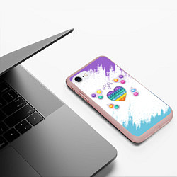 Чехол iPhone 7/8 матовый POP IT HEART, цвет: 3D-светло-розовый — фото 2