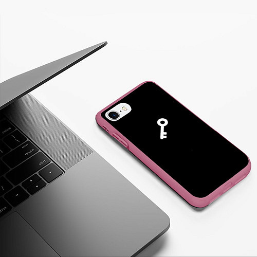 Чехол iPhone 7/8 матовый Ключ - Цитаты великих / 3D-Малиновый – фото 3