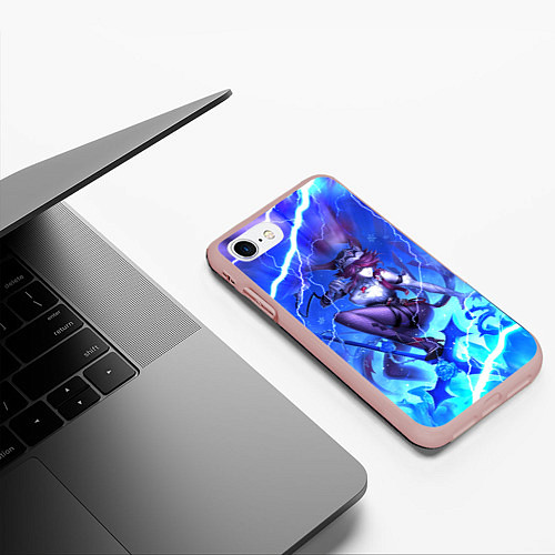 Чехол iPhone 7/8 матовый Rosaria Genshin Impact Z / 3D-Светло-розовый – фото 3