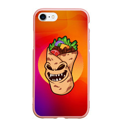 Чехол iPhone 7/8 матовый Шаурма - зомби, цвет: 3D-светло-розовый
