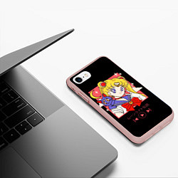 Чехол iPhone 7/8 матовый Сейлор Мун, цвет: 3D-светло-розовый — фото 2