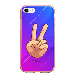 Чехол iPhone 7/8 матовый ВСЕМ МИР PEACE Z, цвет: 3D-светло-розовый