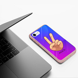 Чехол iPhone 7/8 матовый ВСЕМ МИР PEACE Z, цвет: 3D-светло-розовый — фото 2