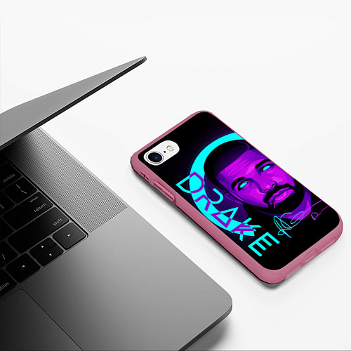 Чехол iPhone 7/8 матовый Drake / 3D-Малиновый – фото 3