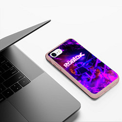 Чехол iPhone 7/8 матовый MUSIC ROBLOX РОБЛОКС Z, цвет: 3D-светло-розовый — фото 2